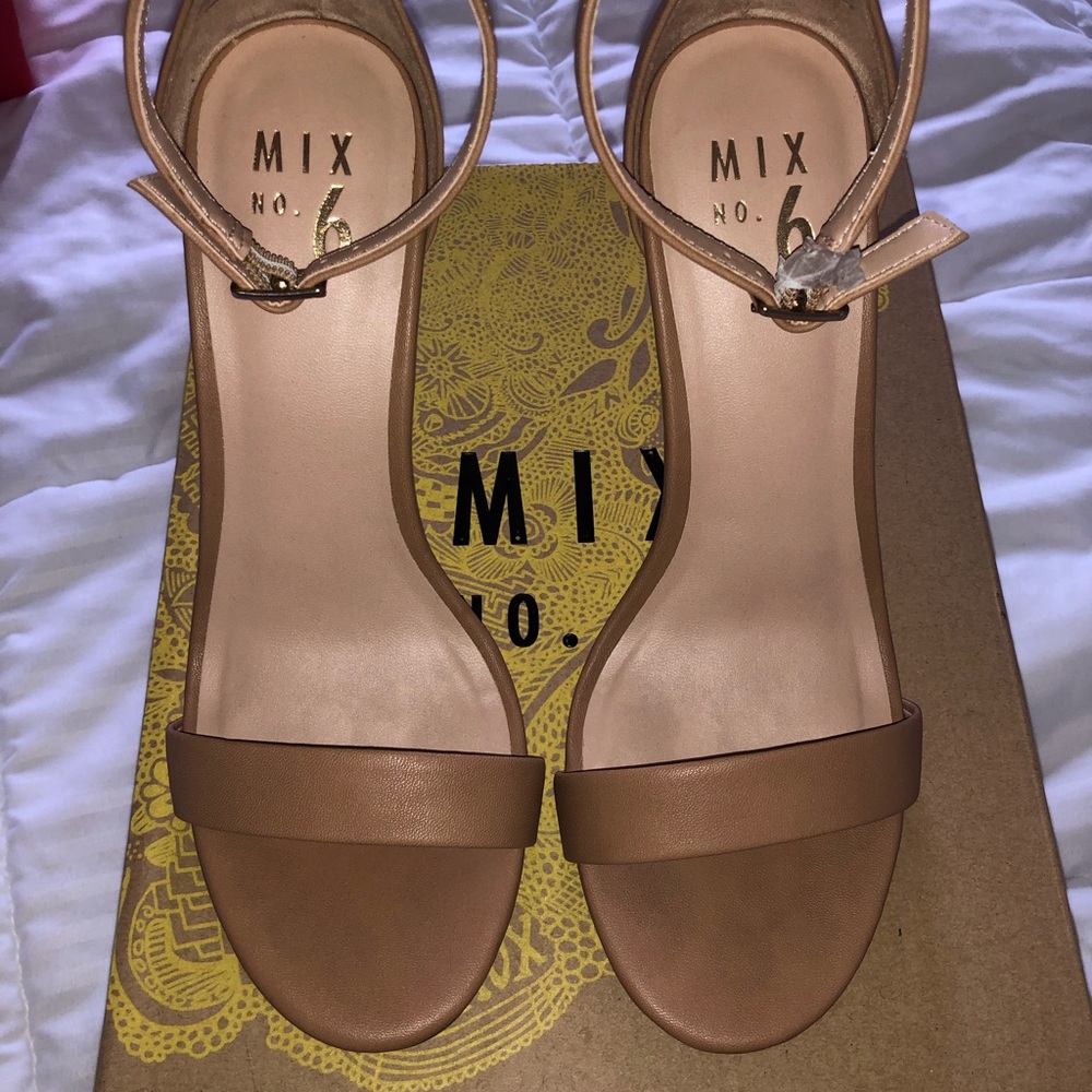 Mix No. 6 Lina Ankle Strap Camel Sandal